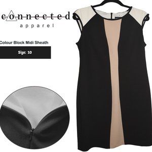 Connected Apparel : Women's Color Block sheath Midi Dress